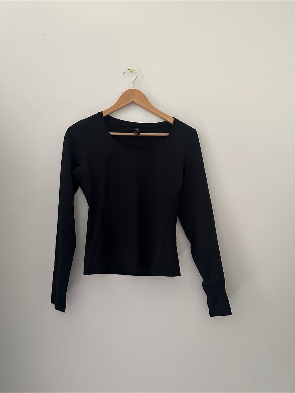 Black Long-Sleeve Scoop Neck Women's Top